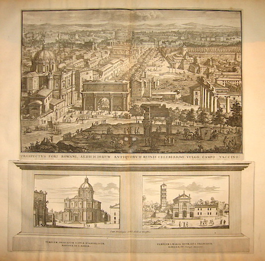 Halma Franciscus (1653-1722) Prospectus Fori Romani, aedificiorum antiquorum ruinis celeberrimi: vulgo Campo Vaccino 1696 Leida 